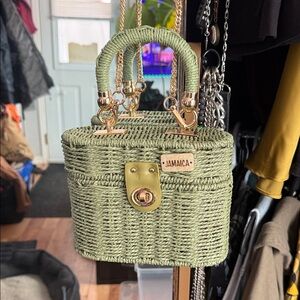 Green Woven Handbag